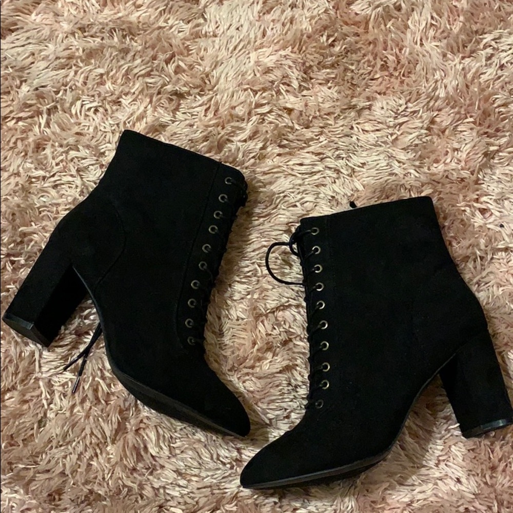 Never been worn lace up booties